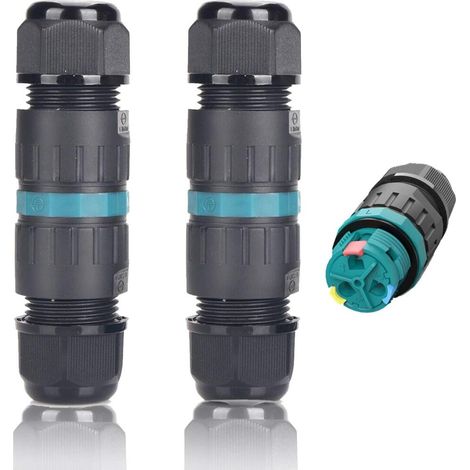Raccord de Câble Étanche IP68 Extérieur, Domino Électrique 3 Fils Lot de 2 Compatible avec Câble 9 à 12mm (1/5)
