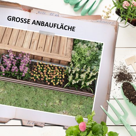 Potager surélevé pour herbes aromatiques, bac de jardin extérieur résistant aux intempéries, fond ouvert, 240 x 60 x 30 cm, brun foncé
