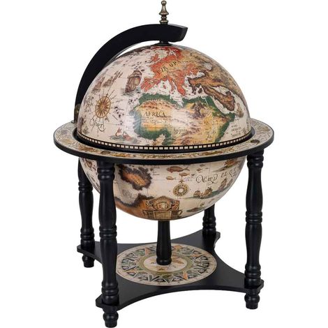 Mueble botellero globo terraqueo blanco D41.6x56h cm (1/5)