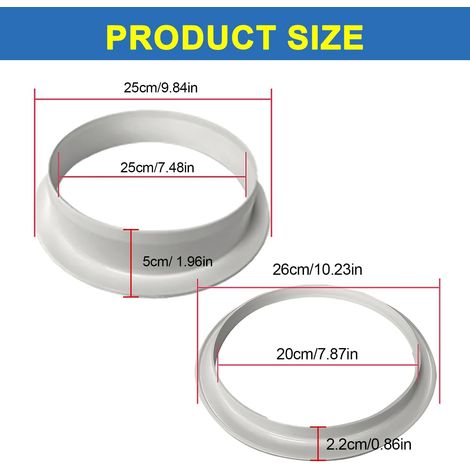 Par de anillos de sujeción para la bolsa de filtro Desjoyaux, modelos internos DJ-001-ABS y externos DJ-002-ABS, fabricados en plástico ABS resistente. (1/4)