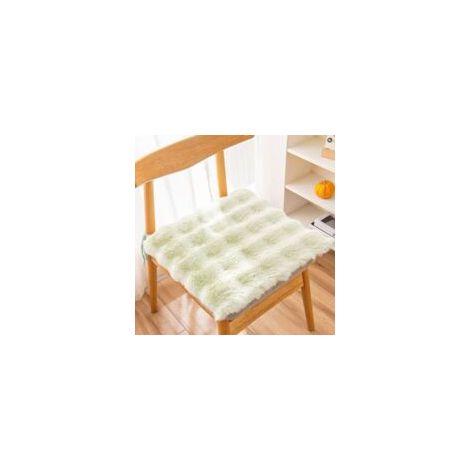 Cuscino per seduta in pelliccia sintetica e seta - adatto per uffici, ristoranti, sedie, ecc. - 1 pezzo, verde neon, 40×40 cm - Crezuo