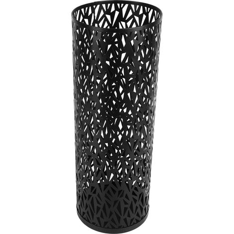 Porte-parapluies d'entrée en métal ajouré, rond et autoportant, avec bac de rangement pour parapluies, idéal pour la maison, l'hôtel ou le bureau, noir, taille S. (1/5)