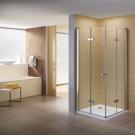 i-flair Falttür Duschkabine aus durchsichtigem 6 mm Sicherheitsglas - DK99 105x105x190 cm