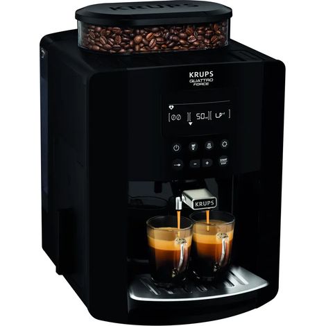 Krups – Machine à café à grain 1,7L 15 bars – Broyeur intégré pour 260g de grains – Écran LCD pour personnalisation – Nettoyage automatique