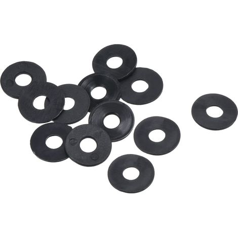 M5 Nylon Plat Rondelle, 12 Paquet 5mm ID 15mm OD Étanchéité Espaceur Joint Anneau pour Robinet Tuyau Eau Tuyau Fixation Boulon,Noir (1/5)
