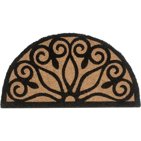 Zerbino moderno per interni ed esterni 45 x 75 cm Fibra di cocco Antiscivolo Retro in PVC Naturale Tishimna