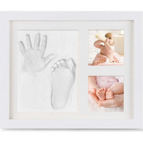 Ton-Hand- und Fußabdruckset, ideal für Neugeborene und Kleinkinder. Personalisiertes Babygeschenk für ein kleines Mädchen, Dekoration fürs Kinderzimmer. Einzigartige Erinnerung.