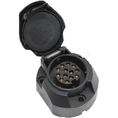Adaptateur 13 broches pour le raccordement de remorques et caravanes, connecteur à vis, prise 13 broches, prise d'attelage, 12 V (1/5)