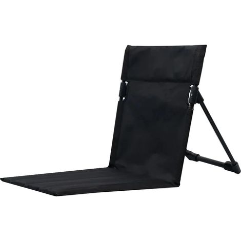 Chaise de camping, portable, design rembourré, noir (1/2)