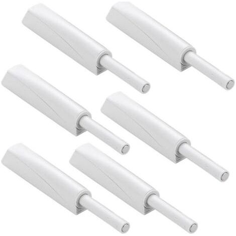 Pack of 6 Door Push to Open Soft Dampers - Pressure Magnetic Latches for Cabinet Doors, Drawers (1/5)