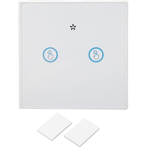 Interrupteur Tactile Sans Fil Intelligent 433MHz, Étanche, Télécommande Sans Fil, 2 Boutons pour Maison (1/5)