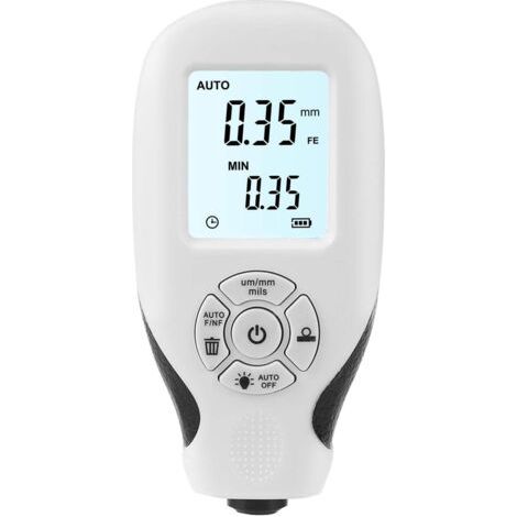 Jauge d'épaisseur de revêtement, jauge de profondeur de peinture de voiture avec écran LCD, calibrage automatique, jauge d'épaisseur de revêtement portable pour acheteur de voiture usagé (blanc)dengya (1/5)
