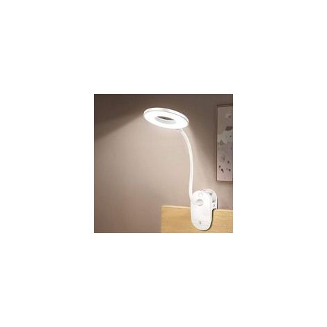 Lampe de lecture à clipser, alimentée par batterie, lampe de lit à clipser avec 3 niveaux de luminosité, rechargeable par USB, lampe de lecture (1/5)