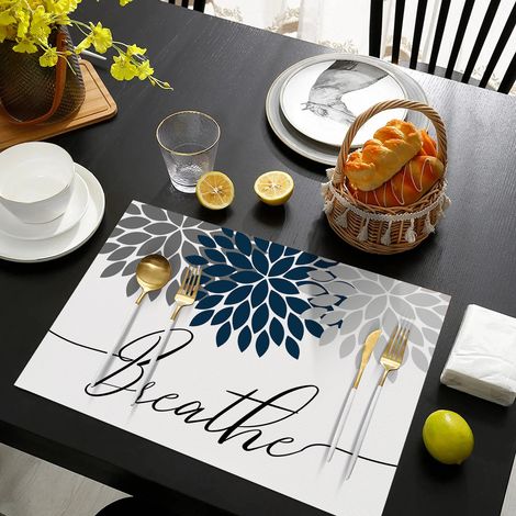 Hot-selling PVC placemats, non-slip, waterproof, heat-insulating, letter series, hotel restaurant Western-style placemats - Letter design - 7 - Leather printed with color 3045CM