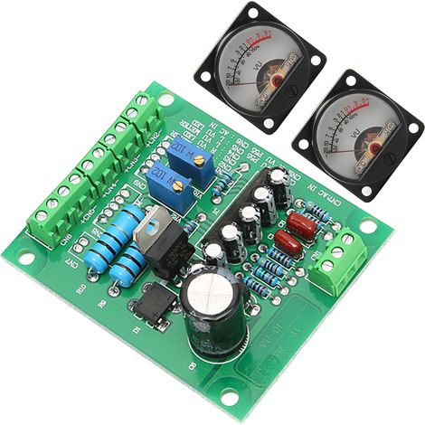 VU-mètre audio 500 µA avec rétroéclairage chaud, performances stables et carte de contrôle. (1/4)