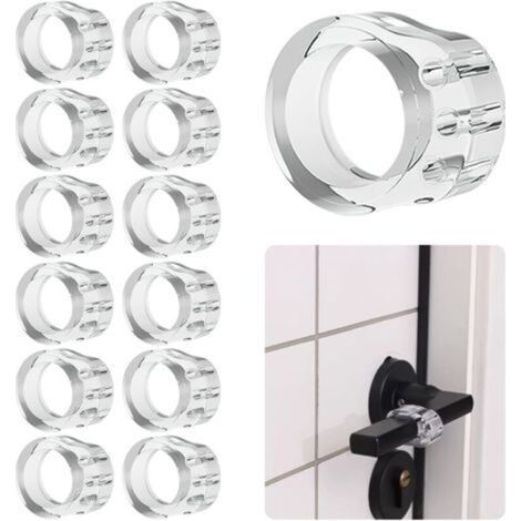 Lot de 12 tampons de protection pour poignée de porte, tampons transparents pour poignée de porte, protection pour poignée de porte