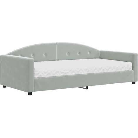 Maison Exclusive - Divano Letto con Materasso Grigio Chiaro 100x200 cm in Velluto