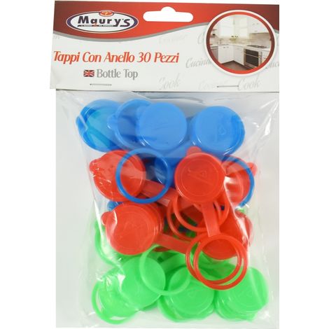MAURY'S TAPPI BOTTIGLIA CON ANELLO PER BOTTIGLIE IN VETRO 30PZ