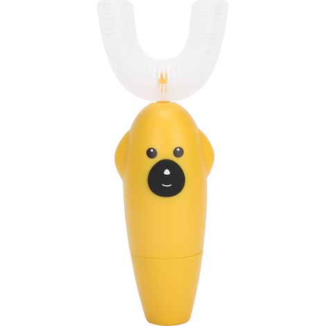 Brosse à dents électrique en forme de U pour enfants - Nettoyage buccal automatique avec massage (Jaune) (1/5)
