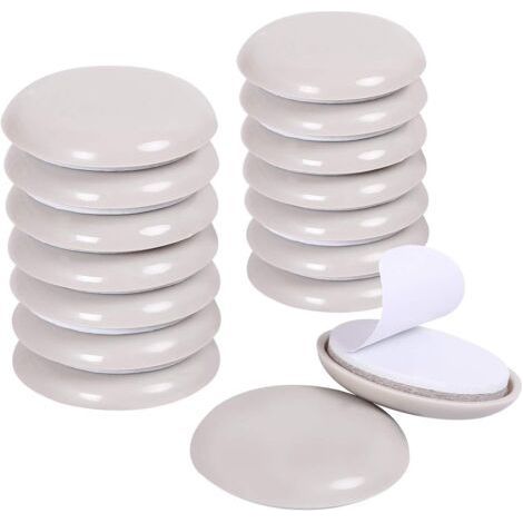16 Pack Self-Adhesive Chair Leg and Carpet Glides, 2.1 Inch Round Self-Adhesive Furniture Sliders, Easily Move Your Furniture (Beige). (1/5)