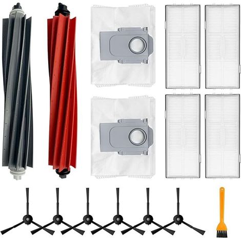 Kit di accessori per robot aspirapolvere Roborock S8+, S8 Pro Ultra: ricambi, 2 spazzole in gomma, 2 sacchetti per la polvere, 6 spazzole laterali, 4 filtri, 1 spazzola (1/5)