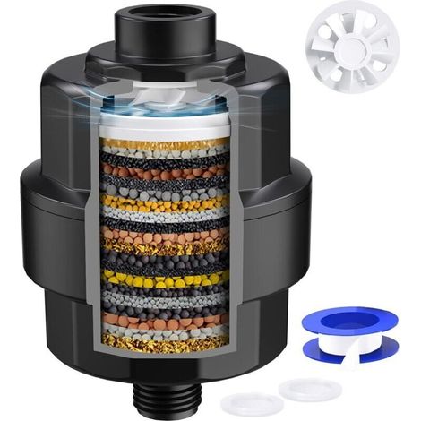High-Performance Shower Filter – Removes Chlorine & Heavy Metals, Improves Skin and Hair – 15cm Universal Filter