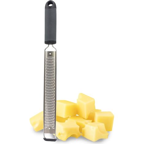 Grattugia manuale con maglie fini e manico antiscivolo - Misura 39x3,5cm - Lama fine in acciaio inox per formaggi, limone e alimenti (1/5)