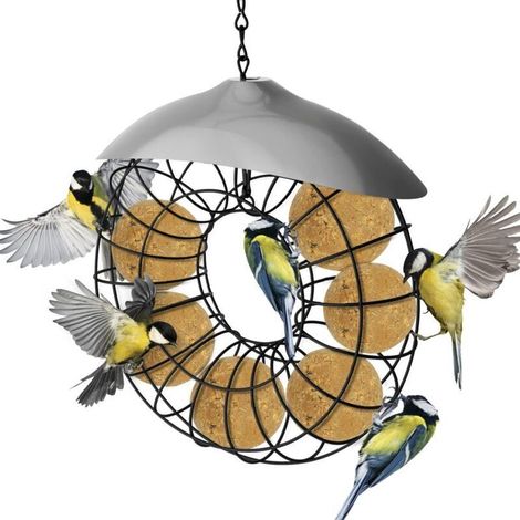 Metal Bird Feeder, Wild Bird Food Dispenser for Hanging Birds, Fat, Bird Feeders (1/5)