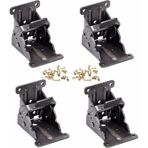 royaluxe- Charnières Autobloquantes, Support de Support Pliable Raccords de Jambe et Accolade de Coin, Pour les Pieds Pliants Établi Pliant, (2 Set) (1/5)