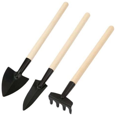 Set of 3 mini gardening tools, multifunctional shovel, rake, shovel (1/3)