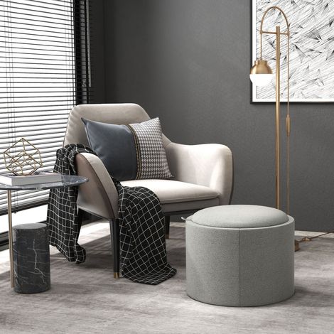 Sitzmöbel Hocker Stauraum Klappdeckel 56 cm Grau OKMYHOME (1/5)