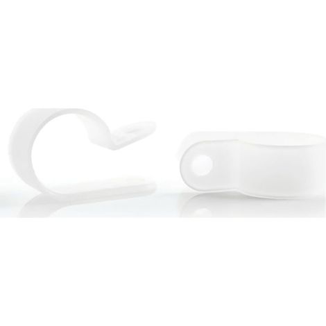 WKK Klemmschelle 1/8 Zoll - Rohrschelle für Kabel und Rohre, Schlauchhalter Wand, Polyamid transparent (1/4)