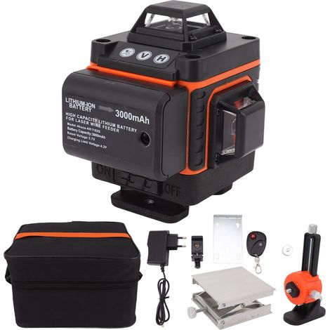 Niveau laser ligne orange, nivellement automatique 4D 16 lignes vertes, outil de nivellement chantier, prise UE 100-240V (1/5)