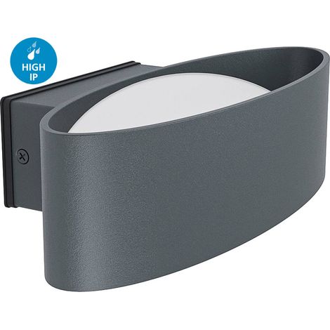 Applique Esterno Contemporanea Chinoa Alluminio Grigio Policarbonato Trasp Led (1/5)