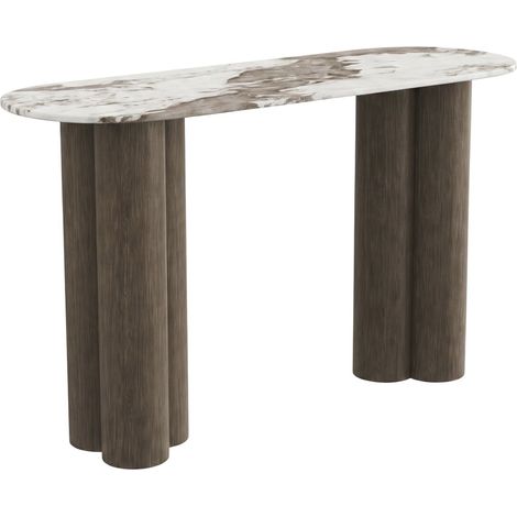 Consolle con piano in ceramica "Zora" - 140 cm - Marrone (1/5)