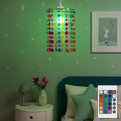 Plafoniera a sospensione per bambini TELECOMANDO Luce di cristallo dimmerabile in un set di lampadine LED RGB