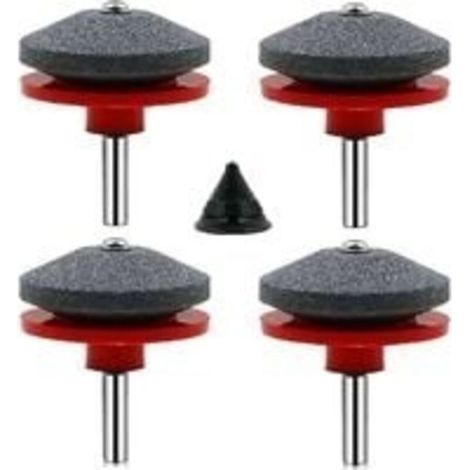 4-teiliges Universal-Rasenmähermesser-Schärfset, Trimmer-Schärfzubehör für Rasenmäher mit 1 Messer-Auswuchtset, 50 x 47 mm