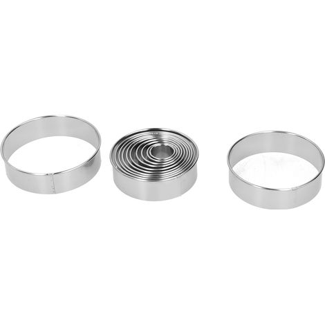 12 Pièces Anneaux à Mousse en Acier Inoxydable, Moules à Gâteau Ronds pour Pâtisserie, Découpe Biscuits, Accessoires de Cuisine