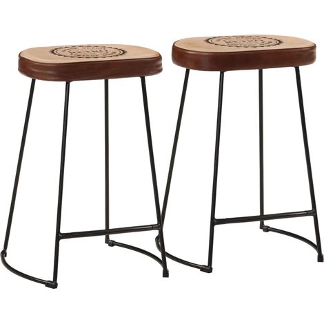 Barhocker 2 Stk. Dunkelbraun 41x29x62 cm