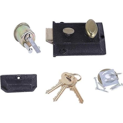 Serrure de porte à ressort en fonte vintage, serrure antivol durable (1/3)