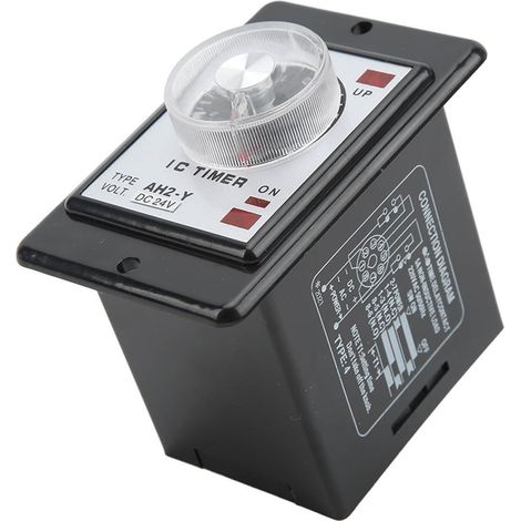 Relais temporisé JYIO AH2-Y 1S à 8 broches, petit contrôleur de temps à pointeur pour équipements d'automatisation, 24 V CC (1/5)
