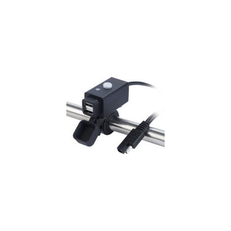 Cargador USB impermeable para motocicleta de 5 V 3,1 A – Interruptor de encendido – Puertos de carga inteligentes para smartphones y GPS