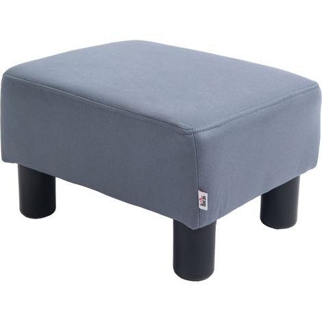 Microfiber Cloth Footstool, Small Foot Rest, Rectangle Sofa Stool Bedroom Living Room, Grey (1/5)
