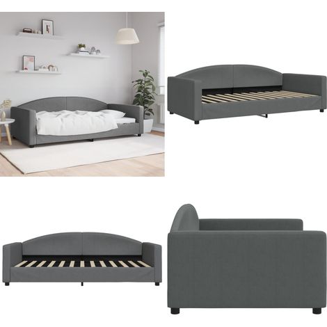 Tagesbett Dunkelgrau 100x200 cm Stoff - Schlafsofa - Sofa (1/5)