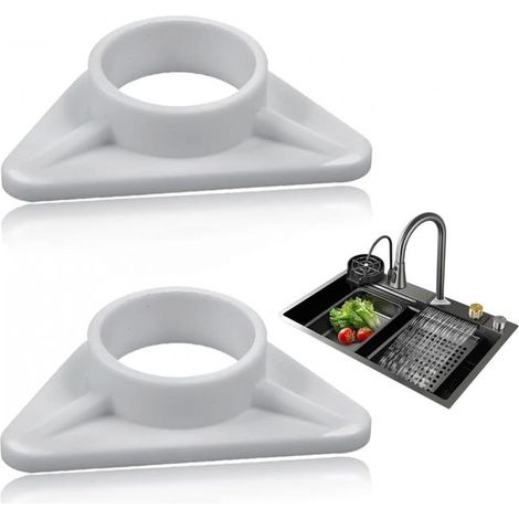 Juego de 2 cuñas de montaje para grifo de cocina - Piezas de plástico para asiento de grifo mezclador de fregadero, instalación sencilla y robusta