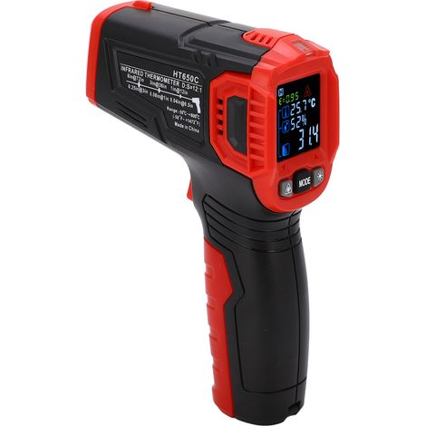 Berührungsloses Infrarot-Thermometer mit akustischem und optischem Alarm, Farb-LCD-Bildschirm, Temperaturmessgerät für Industrie und Küche (1/5)