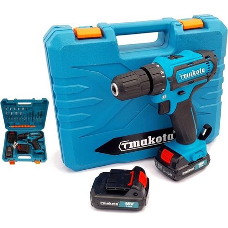 Perceuse/visseuse Sans Fil Double Batterie Lithium 18v 2ah Caisse 24 Accessoires Tm331d
