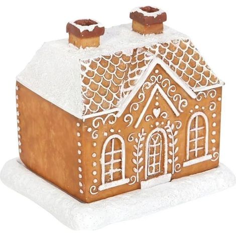 Brûleur D'Encens - Cabane En Bois - Décor De Cheminée Pour Intérieur Et Extérieur - En Résine - 9 cm H x 10 cm L - 1 Pièce (1/5)