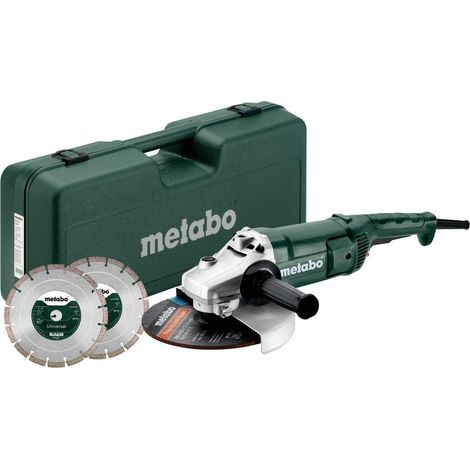 MetaboMetabo-Winkelschleifer-Set WE 2200-230 inkl. 2 Schleifscheiben im --Koffer - 2200W - 230mm