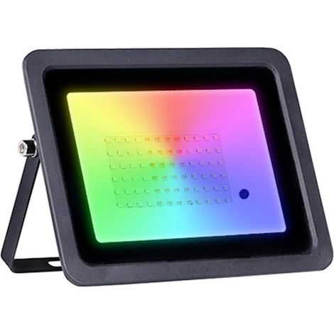 Projecteurs LED d'extérieur, Projecteur LED RVB 30W 50W 100W Lumières LED RVB IP68 Projecteur LED Étanche Projecteur De Noël en Plein Air pour Cour, Parking, Patio, Aire de Jeux(Zwart,100W) (1/5)